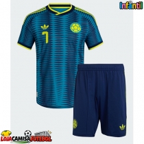 Camisa de Futebol Colômbia Luis Diaz #7 Equipamento Secundário Infantil Mundo 2026 Manga Curta (+ Calças curtas)